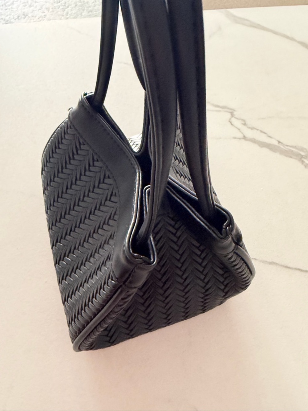 Anthropologie Black Woven Shoulder Bag - Picture 6 of 9